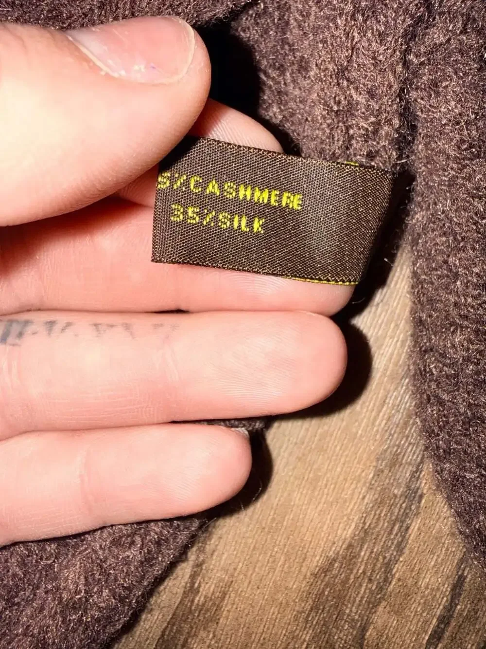 Louis Vuitton Only LV Mini Cable Scarf in Brown Cashmere and Silk